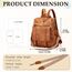 Leathario Rucksakck Damen Wasserdicht,Veganes Leder Cityrucksack,Rucksackhandtasche Mittelgroß, Diebstahlsich Tagesrucksack für Büro,Pendeln,Arbeit,Leicht Elegant Backpack Women Groß für Reise,Braun