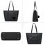 Handtasche Damen Set Schwarz Tasche Mit Geldbörse für Büro Schule Einkauf Handtasche Damen Groß Mit Quasten Damen und Pelz Kugel Plüsch Schlüsselring