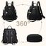 Eshow Rucksack Damen Klein, Anti-Diebstahl Kleiner Cityrucksack Tagesrucksack Elegant, 3 in 1 Rucksacktasche Modern für Pendeln Schule Arbeit Reise Schwarz