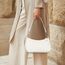 WantGor Clutch Tote Handtaschen, Umhängetasche für Frauen Crossbody Taschen Mini Hobo Bag Retro Vegan Leder Trendy Handtasche (Weiß)