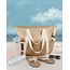 HOMESPON Strandtasche Damen mit Reißverschluss Große Wasserdicht Mesh Badetasche Familie Faltbar Beach Tote Bag Shopper