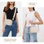 TIAASTAP Damen Umhängetasche Klein Leder Handtasche Crossbody Bag Crossbag Schultertasche Damen Tasche Moderne Taschen mit breitem Schultergurt und 3 Fächern