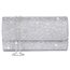 OSDUE Kettentasche, Clutch Damen, Glitzer Abendtasche, Elegante Envelope Tasche Kettentasche Schultertaschen für Hochzeit Party Freizeit Date(Silber)