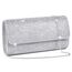 OSDUE Kettentasche, Clutch Damen, Glitzer Abendtasche, Elegante Envelope Tasche Kettentasche Schultertaschen für Hochzeit Party Freizeit Date(Silber)