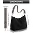 Prite Shopper Tasche Damen Groß Cord Tasche Tote Bag mit Verstellbarem Schultergurt für College Schule Arbeit Reisen Einkaufen（Schwarz 01）