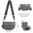 LANXINGLUO umhängetasche damen groß bauchtasche damen stylisch hüfttasche leder brustbeutel Mit Kreditkartenfach und 2 Schultergurten-dunkelgrau