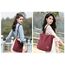 JANSBEN Damen Canvas Handtasche Schultertasche Casual Multifunktionale Umhängetaschen Strandtasche Groß für Arbeit Schule Shopper Beach (weinrot)