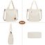 JANSBEN Damen Canvas Handtasche Schultertasche Casual Multifunktionale Umhängetaschen Groß für Arbeit Schule Shopper Lässige täglich (Beige)