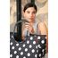 reisenthel loopshopper L frame dots white – Stabile Tasche mit praktischen Fächern aus recycelten PET-Flaschen – Charmantes und wasserabweisendes Design