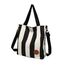 JANSBEN Damen Canvas Handtasche Schultertasche Casual Multifunktionale Umhängetaschen Groß für Arbeit Schule Shopper Lässige täglich (stripe)