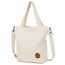 JANSBEN Damen Canvas Handtasche Schultertasche Casual Multifunktionale Umhängetaschen Groß für Arbeit Schule Shopper Lässige täglich (Beige)