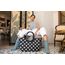 reisenthel loopshopper L frame dots white – Stabile Tasche mit praktischen Fächern aus recycelten PET-Flaschen – Charmantes und wasserabweisendes Design