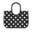 reisenthel loopshopper L frame dots white – Stabile Tasche mit praktischen Fächern aus recycelten PET-Flaschen – Charmantes und wasserabweisendes Design