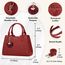 IGOLUMON Handtasche Damen Mittelgroß Tasche Leder Henkeltasche Damen-Henkeltaschen Tote Bag Handtaschen Taschen Schultertaschen Umhängetasche Schultertasche Damenhandtaschen Rot