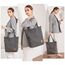JANSBEN Damen Canvas Handtasche Schultertasche Casual Multifunktionale Umhängetaschen Groß für Arbeit Schule Shopper Lässige täglich (stripe)