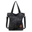 JANSBEN Damen Canvas Handtasche Schultertasche Casual Multifunktionale Umhängetaschen Groß für Arbeit Schule Shopper Lässige täglich (schwarz02)