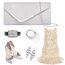 Larcenciel Clutch, Glänzende Pailletten Abendtaschen mit Abnehmbarer Kette, Envelope Handtasche für Damen, Elegante Cross Body Umhängetasche für Hochzeit, Party, Bankett, Feiertage (Silber)