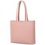 MEEGIRL Damen Henkeltaschen, Einfache Handtaschen PU Leder Tote Shopper Bag für Arbeit, Schule, Einkauf mit Reißverschluss und Innentasche (Rosa)