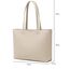 MEEGIRL Damen Henkeltaschen, Einfache Handtaschen PU Leder Tote Shopper Bag für Arbeit, Schule, Einkauf mit Reißverschluss und Innentasche (Khaki)