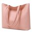 MEEGIRL Damen Henkeltaschen, Einfache Handtaschen PU Leder Tote Shopper Bag für Arbeit, Schule, Einkauf mit Reißverschluss und Innentasche (Rosa)