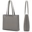 MEEGIRL Damen Henkeltaschen, Einfache Handtaschen PU Leder Tote Shopper Bag für Arbeit, Schule, Einkauf mit Reißverschluss und Innentasche Dunkelgrau