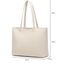 MEEGIRL Damen Henkeltaschen, Einfache Handtaschen PU Leder Tote Shopper Bag für Arbeit, Schule, Einkauf mit Reißverschluss und Innentasche Beige