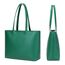 MEEGIRL Damen Henkeltaschen, Einfache Handtaschen PU Leder Tote Shopper Bag für Arbeit, Schule, Einkauf mit Reißverschluss und Innentasche (Dark Green)