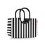 reisenthel loopshopper L summerstripes black – Stabile Tasche mit praktischen Fächern aus recycelten PET-Flaschen – Charmantes und wasserabweisendes Design