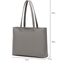 MEEGIRL Damen Henkeltaschen, Einfache Handtaschen PU Leder Tote Shopper Bag für Arbeit, Schule, Einkauf mit Reißverschluss und Innentasche Dunkelgrau