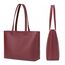 MEEGIRL Damen Henkeltaschen, Einfache Handtaschen PU Leder Tote Shopper Bag für Arbeit, Schule, Einkauf mit Reißverschluss und Innentasche (Wine Red)