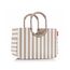 reisenthel loopshopper L summerstripes coffee – Stabile Tasche mit praktischen Fächern aus recycelten PET-Flaschen – Charmantes und wasserabweisendes Design
