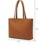 MEEGIRL Damen Henkeltaschen, Einfache Handtaschen PU Leder Tote Shopper Bag für Arbeit, Schule, Einkauf mit Reißverschluss und Innentasche (Braun)