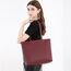 MEEGIRL Damen Henkeltaschen, Einfache Handtaschen PU Leder Tote Shopper Bag für Arbeit, Schule, Einkauf mit Reißverschluss und Innentasche (Wine Red)