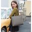 MEEGIRL Damen Henkeltaschen, Einfache Handtaschen PU Leder Tote Shopper Bag für Arbeit, Schule, Einkauf mit Reißverschluss und Innentasche Dunkelgrau