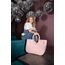 reisenthel loopshopper L frame twist blush – Stabile Tasche mit praktischen Fächern aus recycelten PET-Flaschen – Charmantes und wasserabweisendes Design