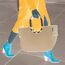 reisenthel loopshopper L Herringbone Dark Blue - Einkaufstasche 25l Volumen - B 46 x H 34,5 x T 25 cm, OR4113