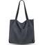 Prite Handtasche Damen Tote Bag Shopper Groß Umhängetasche Cord Beuteltasche Stofftasche für College Schule Arbeit Reisen Einkaufen (Grau)