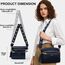 HILAEX Umhängetasche Damen mit Anti Diebstahl, Handtasche Damen Mittelgroß mit 4 Fächern, mit Verstellbar Abnehmbar Breiter Gurt Blau