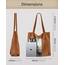 Prite Handtasche Damen Tote Bag Shopper Groß Umhängetasche Cord Beuteltasche Stofftasche für College Schule Arbeit Reisen Einkaufen (Braun)