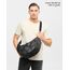 LARKSON Crossbody Bag Damen & Herren Grau Leo - Solveig Large - Große Umhängetasche im Halbmond Style - Halbrunde Schultertasche - Moon Bag Design - Wasserabweisend