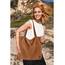 Prite Handtasche Damen Tote Bag Shopper Groß Umhängetasche Cord Beuteltasche Stofftasche für College Schule Arbeit Reisen Einkaufen (Braun)