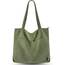 Prite Handtasche Damen Tote Bag Shopper Groß Umhängetasche Cord Beuteltasche Stofftasche für College Schule Arbeit Reisen Einkaufen (Grün)