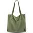 Prite Handtasche Damen Tote Bag Shopper Groß Umhängetasche Cord Beuteltasche Stofftasche für College Schule Arbeit Reisen Einkaufen (Grün)