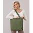 Prite Handtasche Damen Tote Bag Shopper Groß Umhängetasche Cord Beuteltasche Stofftasche für College Schule Arbeit Reisen Einkaufen (Grün)