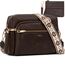 HILAEX Umhängetasche Damen mit Anti Diebstahl, Handtasche Damen Mittelgroß mit Vielen Fächern Verstellbar Abnehmbar Breiter Gurt, 26 x 10 x 20 cm Dunkelbraun
