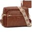 HILAEX Umhängetasche Damen mit Anti Diebstahl, Handtasche Damen Mittelgroß mit Vielen Fächern Verstellbar Abnehmbar Breiter Gurt, 26 x 10 x 20 cm Braun