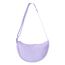 GoPaw Damen Halbmond Crossbody Schultertasche, Hobo Halfmoon Bag, Nylon Crossbody Bag Damen Halbmond Schultertasche mit verstellbarer Schultergurt, Einfarbige(Lila)
