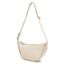 GoPaw Damen Halbmond Crossbody Schultertasche, Hobo Halfmoon Bag, Nylon Crossbody Bag Damen Halbmond Schultertasche mit verstellbarer Schultergurt, Einfarbige(Beige)
