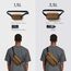 tomtoc X-Pac Bauchtasche für Herren Damen, 1,5 Liter Klein Travel Sling Bag Brusttasche Gürteltasche Schultertasche Umhängetasche mit RFID Schutz für Wandern Reise Alltag, Braun