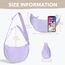 GoPaw Damen Halbmond Crossbody Schultertasche, Hobo Halfmoon Bag, Nylon Crossbody Bag Damen Halbmond Schultertasche mit verstellbarer Schultergurt, Einfarbige(Lila)